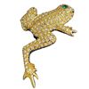 Image 3 : 2 JBK Brooches by Camrose & Kross - Gold-Tone & Crystal Frog and Greek Revival Wreath - In Original 