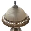 Image 3 : Pewter Coloured Metal Lamp with Glass Shade - 18" tall at the top of the finial