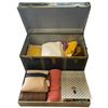 Image 1 : Vintage Storage Trunk Full of Household Textiles - Blankets, drapes, table linens