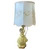 Image 1 : Vintage Ceramic Figural Lamp with Embroidered Shade - 27" tall at the top of the shade