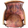 Image 2 : Vintage Mahogany Tub Chair with Red/Orange Upholstery