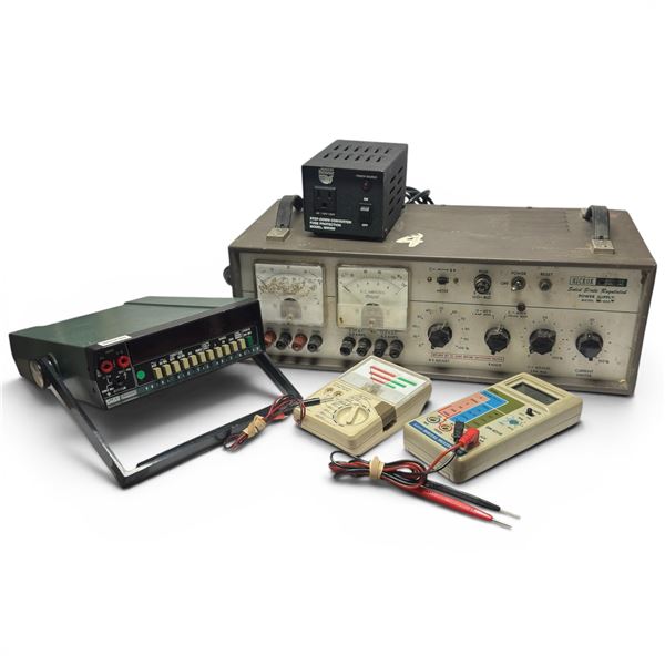 Hickcock S-503 Regulated Power Supply, Vintage Mulitmeters & Austin House Step-Down Convertor