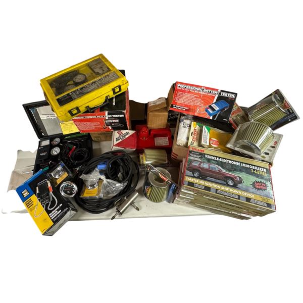 Automotive Lot: Battery Testers, Tools, Gauges, Cold Air Intakes and More, Vintage and New