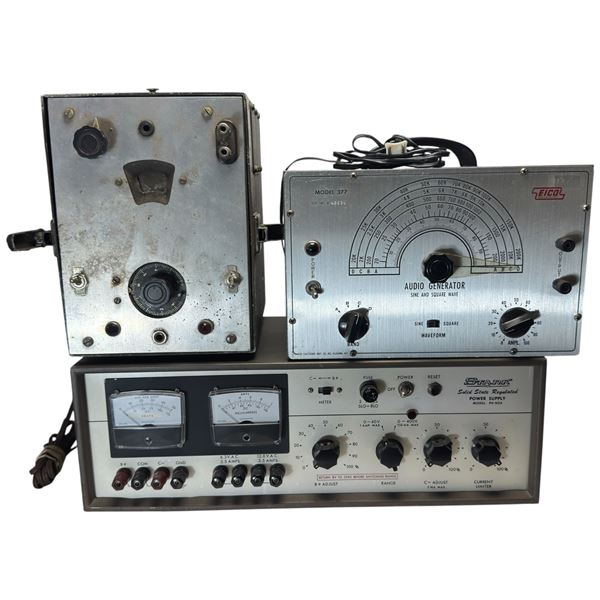 Stark Model PS-503 Power Supply, Eico Model 377 Audio Generator and Unknown Device