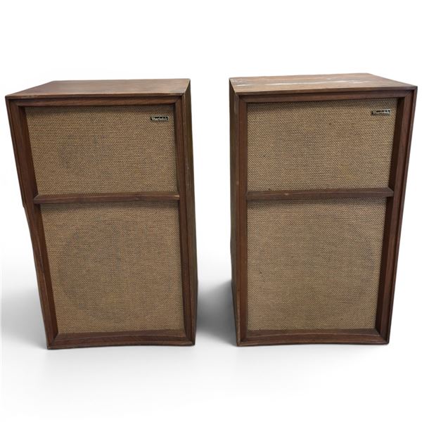 Pair of Vintage Wharfedale W-60 Speakers Wood Cabinets 2-Way Design