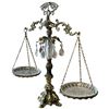 Image 3 : Decorative Metal Balance Scale with Glass Drops & Dishes - 18" tall x 20" wide