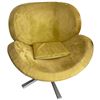 Image 1 : Vintage Green Velvet Swivel Chair - Generous Size
