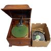 Image 1 : Sherman Clay Co Victrola - Wood Cased - Includes a box of records