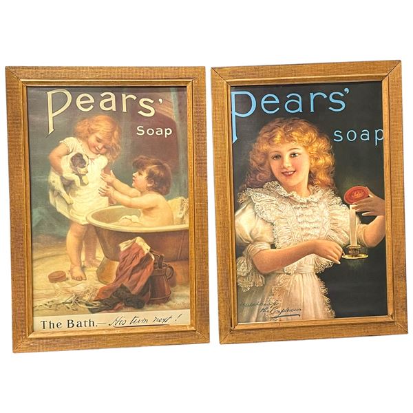 Pair of Framed Prints of Pears Soap Ads (12" x 18" framed)