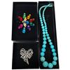Image 1 : Joan Rivers Necklace, Rhinestone Bow Brooch & Bumble Bee Brooch with Alternate Body Colours