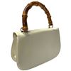 Image 2 : 1960s Mel-Ton Beige Structured Handbag with Faux Bamboo Handle (3" x 10" x 7" tall)