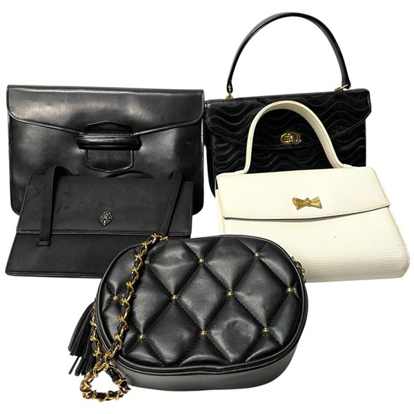 5 Vintage Handbags and Clutches - Wide Variety of Materials