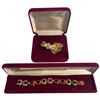Image 1 : JBK Red & Clear  Crystal and Enamel Bracelet & Brooch by Camrose  & Kross in Original Cases with COA
