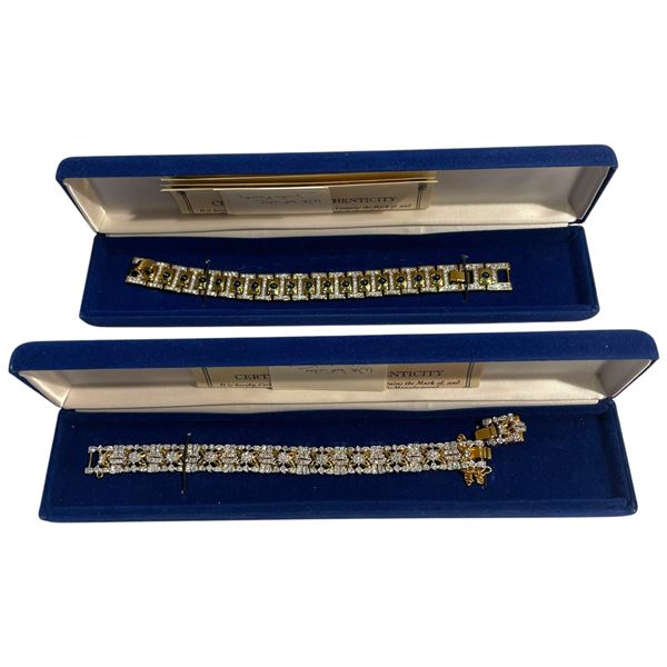 2 JBK Crystal Inset Bracelets by Camrose & Kross in Original Cases with COAs  (1 Clear Crystal  and 