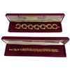 Image 1 : 2 Camrose & Kross JBK Bracelets (Red Enamel "Non Relinques" & Gold-Tone with Blue Crystals) Both in 
