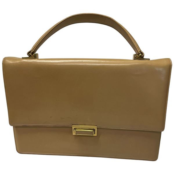 Vintage Beige Leather Handbag