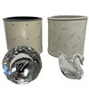 Image 1 : Swarovski Crystal 2" Globe with SCS Logo & 1" Swan - Both in Original Boxes