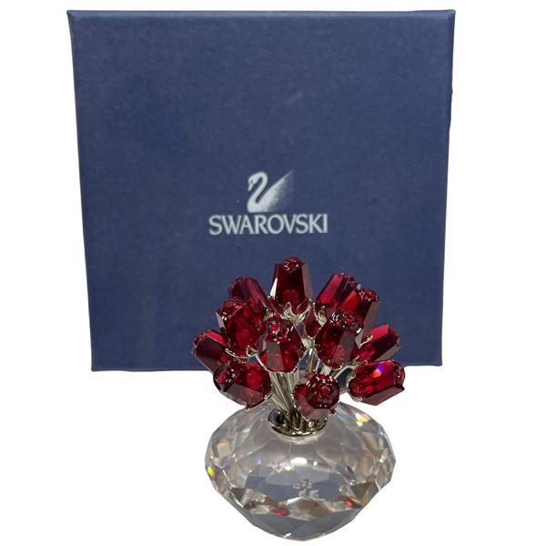Swarovski Crystal 3" Vase of Flowers in Original Box
