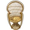 Image 2 : Ceramic Peony Pattern Lamp & Bamboo Doll Chair - No Lamp Shade
