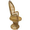 Image 3 : Ceramic Peony Pattern Lamp & Bamboo Doll Chair - No Lamp Shade