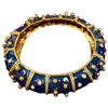 Image 4 : 2 JBK Enamel & Crystal Bracelets by Camrose & Kross in Original Cases (1 Link bracelet & 1 bangle) w