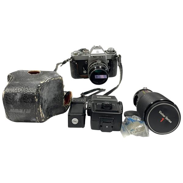 Nikon EL2 7828266 35mm Camera with Auto Winder, Vivitar Flash & Vivitar Zoom Lens