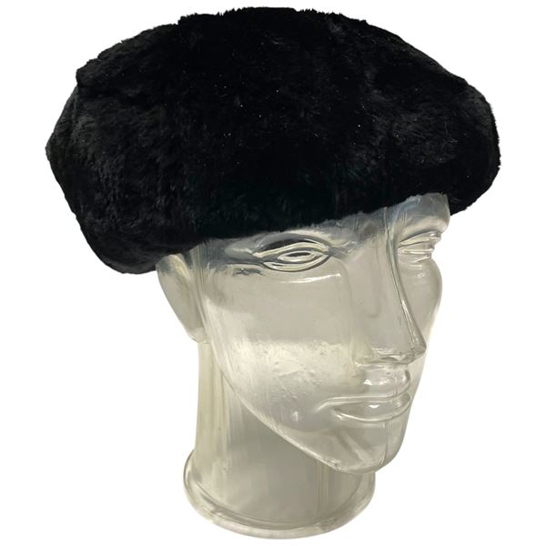 Vintage Black Fur Beret by Christina of Vancouver