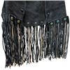 Image 2 : Small Black Suede Vest with Suede & Chain Fringe - Measures 12" across the back