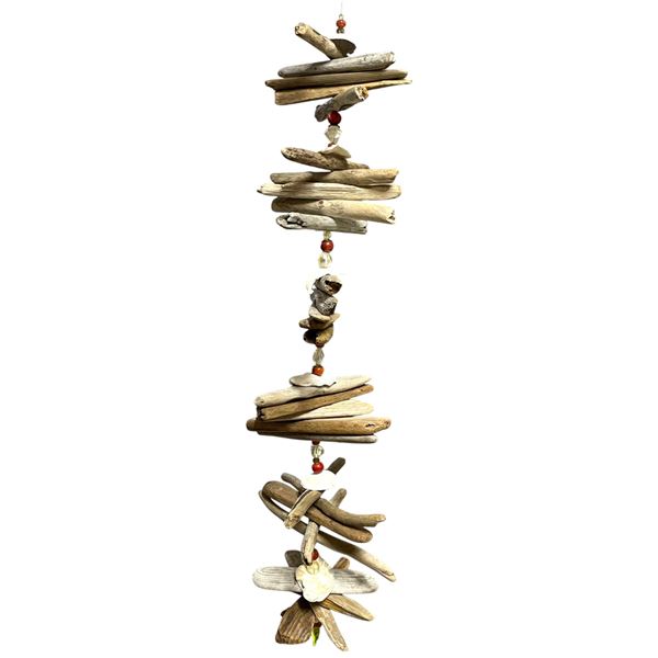34" Long Driftwood & Bead Wind Chime
