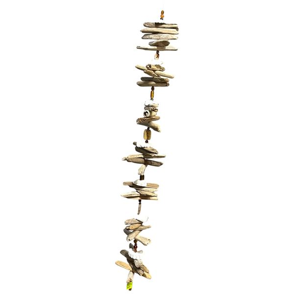 38" Long Driftwood & Bead Wind Chime