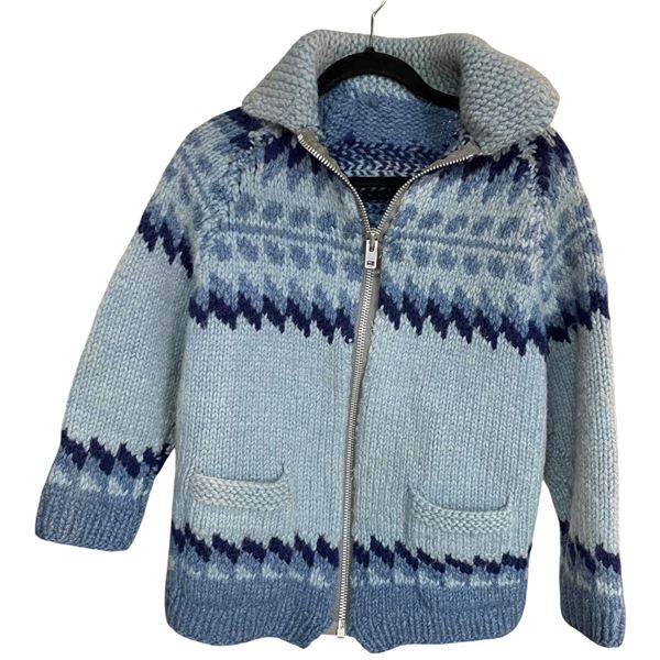 Knitted Blue Cowichan Sweater