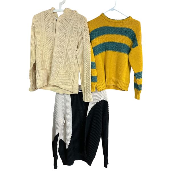 3 Hand Knitted Sweaters