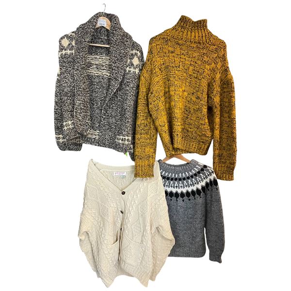 4 Hand Knitted Sweaters