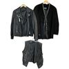 Image 1 : Danier Suede Jacket (XL), Faux Leather Jacket & Black Leather Vest