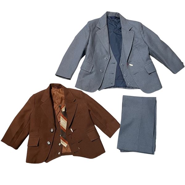 Sears Children's Size 2 Brown Jacket & Vest & Size 4 Blue Jacket, Vest & Pants