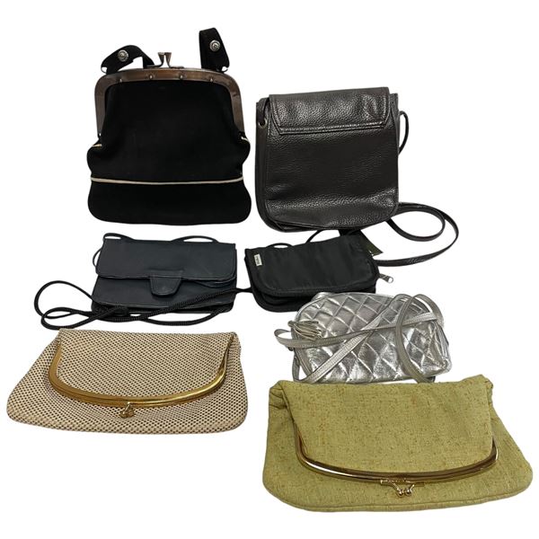 7 Small Purses & Clutch Purses - Some Vintage - Variety of Materials