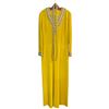 Image 1 : 1960s Yellow Evening Gown with Embellished Collar, Cuffs & Belt - Reminiscent of Valentiono Garavani