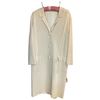 Image 1 : Vintage Ivory Coat with Fabric Belt - Fully Lined - 18" across the back of the shoulders