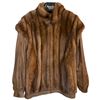 Image 1 : Vintage Brown Mink Jacket with Leather Sleeves by Speicer Furs Vancouver - Size Medium