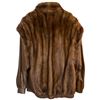 Image 4 : Vintage Brown Mink Jacket with Leather Sleeves by Speicer Furs Vancouver - Size Medium