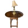 Image 1 : Brass Table Lamp and Drop Side Wood Coffee Table (Table is 26" x 32" x 21" tall, when fully extended