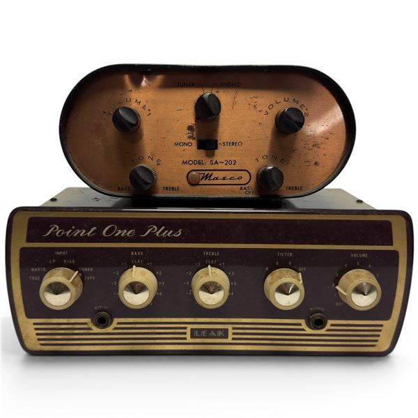 Leak Point One Plus Monaural Valve Preamplifier & Masco Model Sa-202 Vintage Audio Amplifier