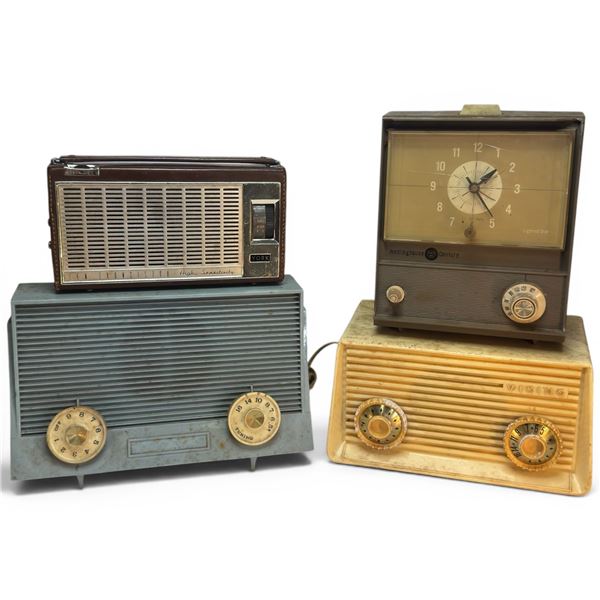 4 Vintage Radios: Viking RM 392 RR, York TR-100, RCA Victor X615 & Westinghouse Century CR-521