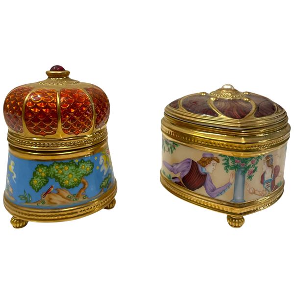 3 Franklin Mint Porcelain Music Boxes by House of Faberge