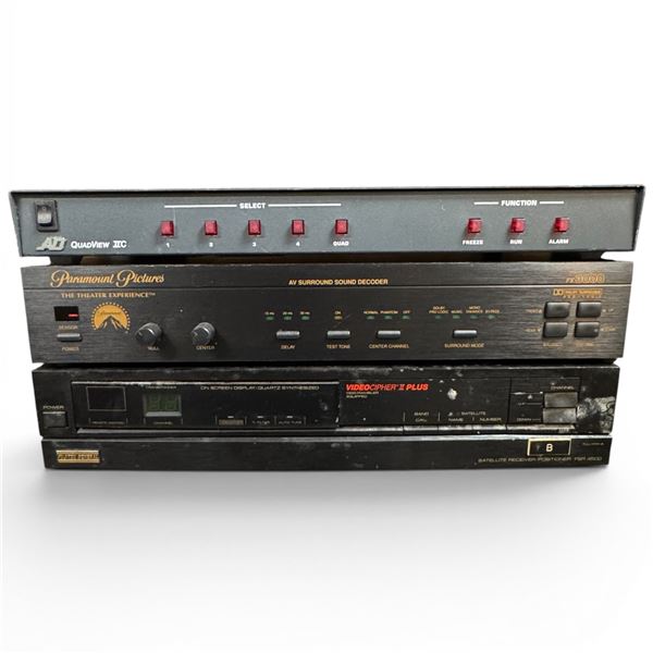 Quadview IIC, Paramount Pictures Fx3000 Av Surround Sound Decoder & Fujitsu General Video Cipher Ii+