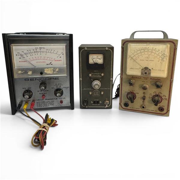 Sencore Beta Cal Dynamic in-Circuit Transistor Tester, Heathkit Vacuum Tube Voltmeter V-4A & IT-1