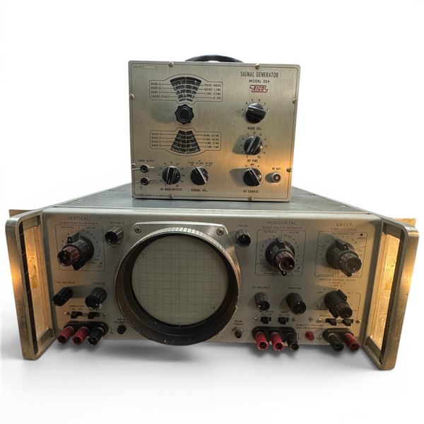 Vintage Hewlett Packard 130C Oscilloscope & Eico Model 324 Signal Generator