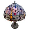 Image 4 : Tiffany Style Dragonfly Stained Glass Lamp Dual Bulbs