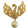 Image 2 : Camrose & Kross JBK Gold Plated Crystal Swan Brooch & Line Bracelet with Step Cut Emerald Crystals -