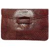 Image 2 : Vintage Austrian Klein Wien Graben, Red Snake Textured Envelope Purse with Change Purse & Mirror
